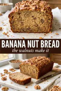 Moist Banana Nut Bread with Walnuts