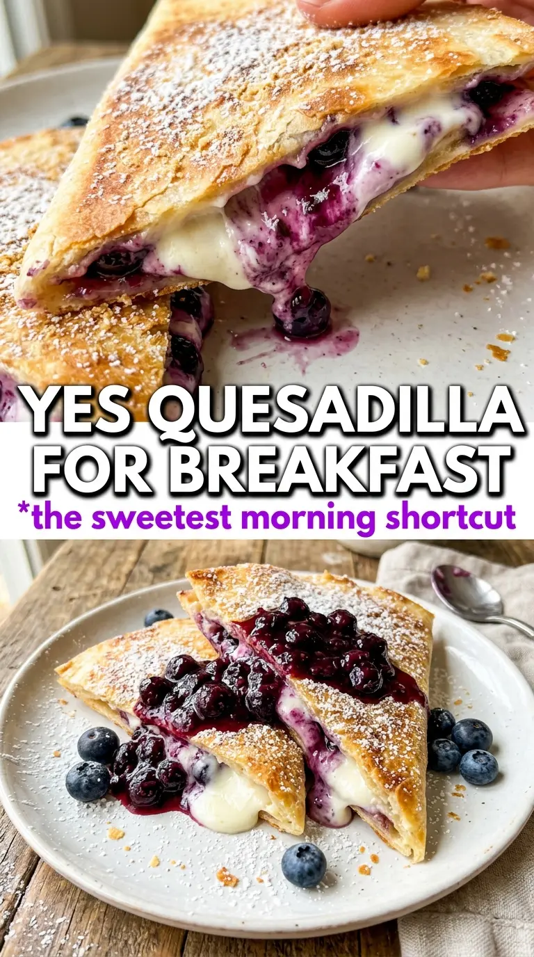 Blueberry Breakfast Quesadilla creamy blueberry crispy