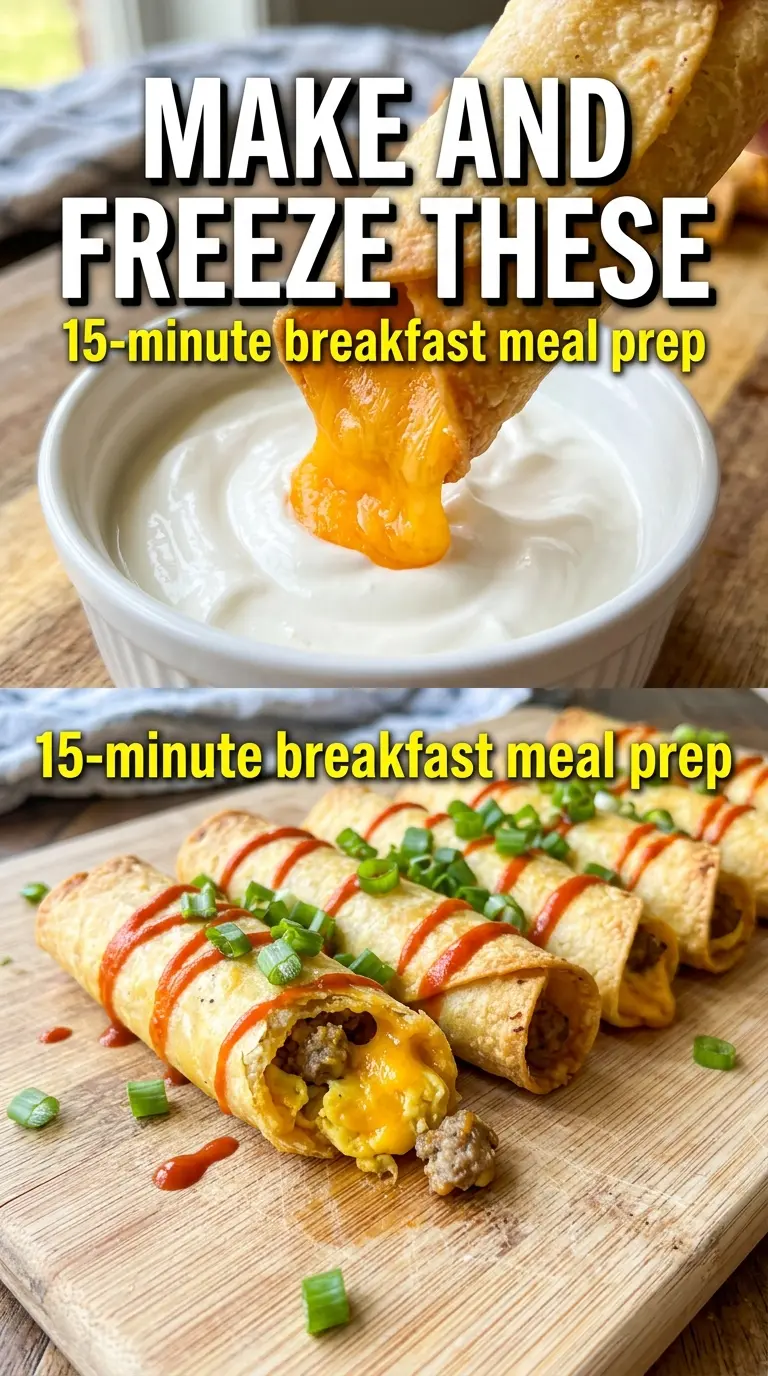Cheesy Breakfast Taquitos golden crispy baked