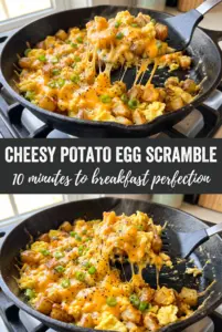Cheesy Potato Egg Scramble