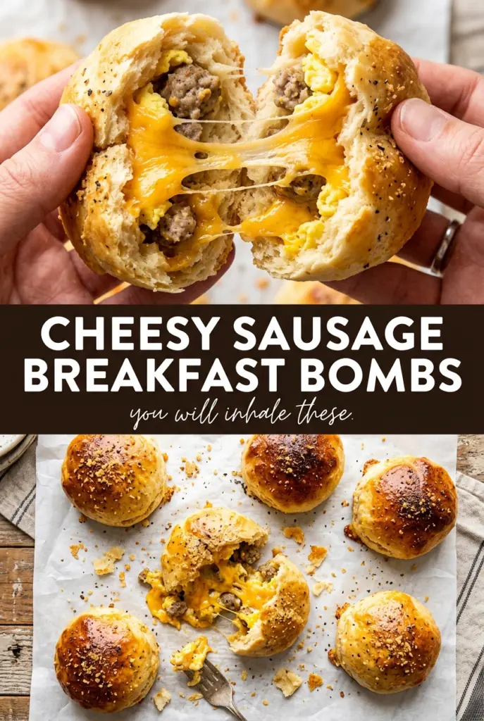 Cheesy Sausage Breakfast Bombs