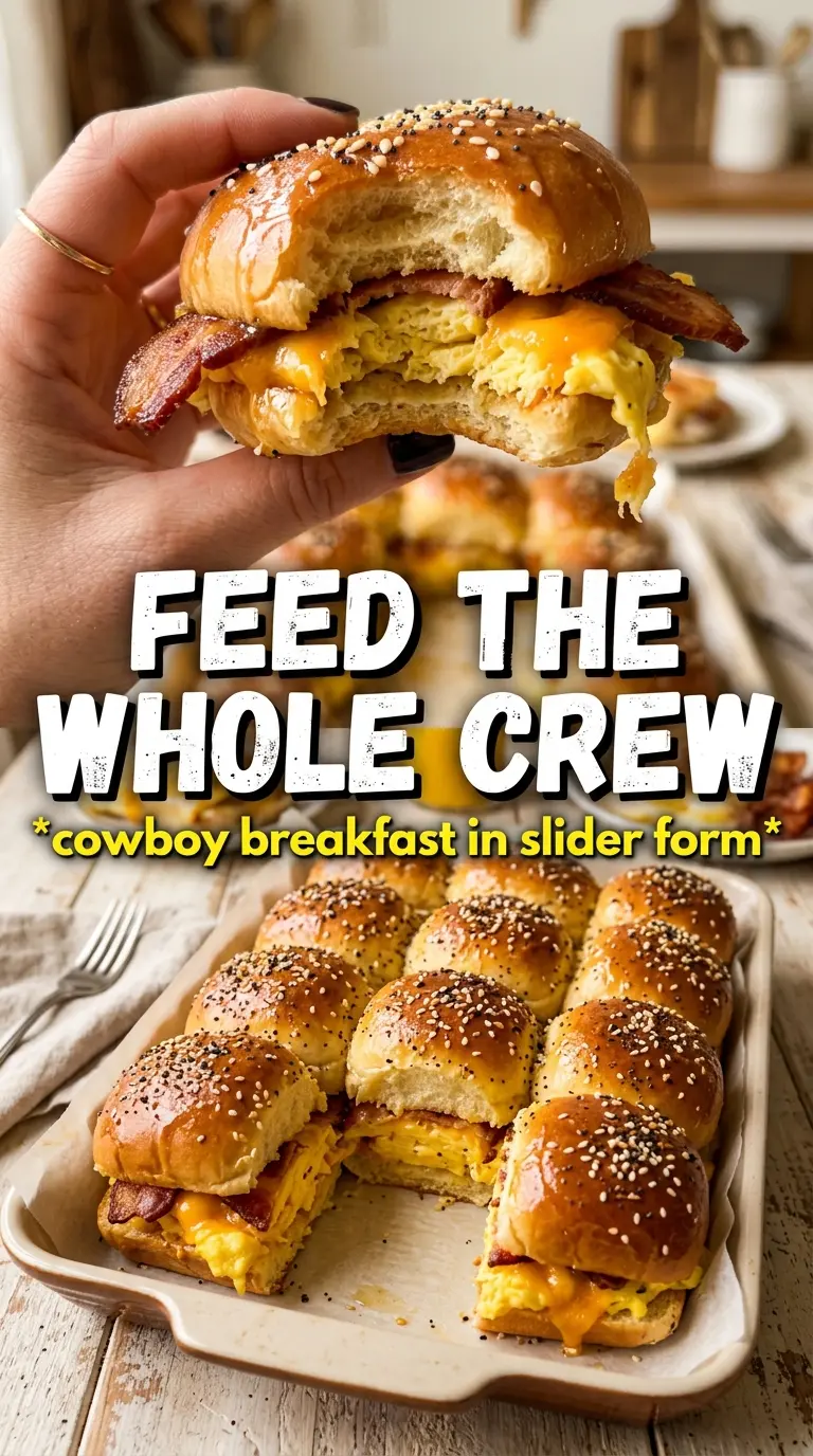 Cowboy Breakfast Sliders golden cheesy buttery