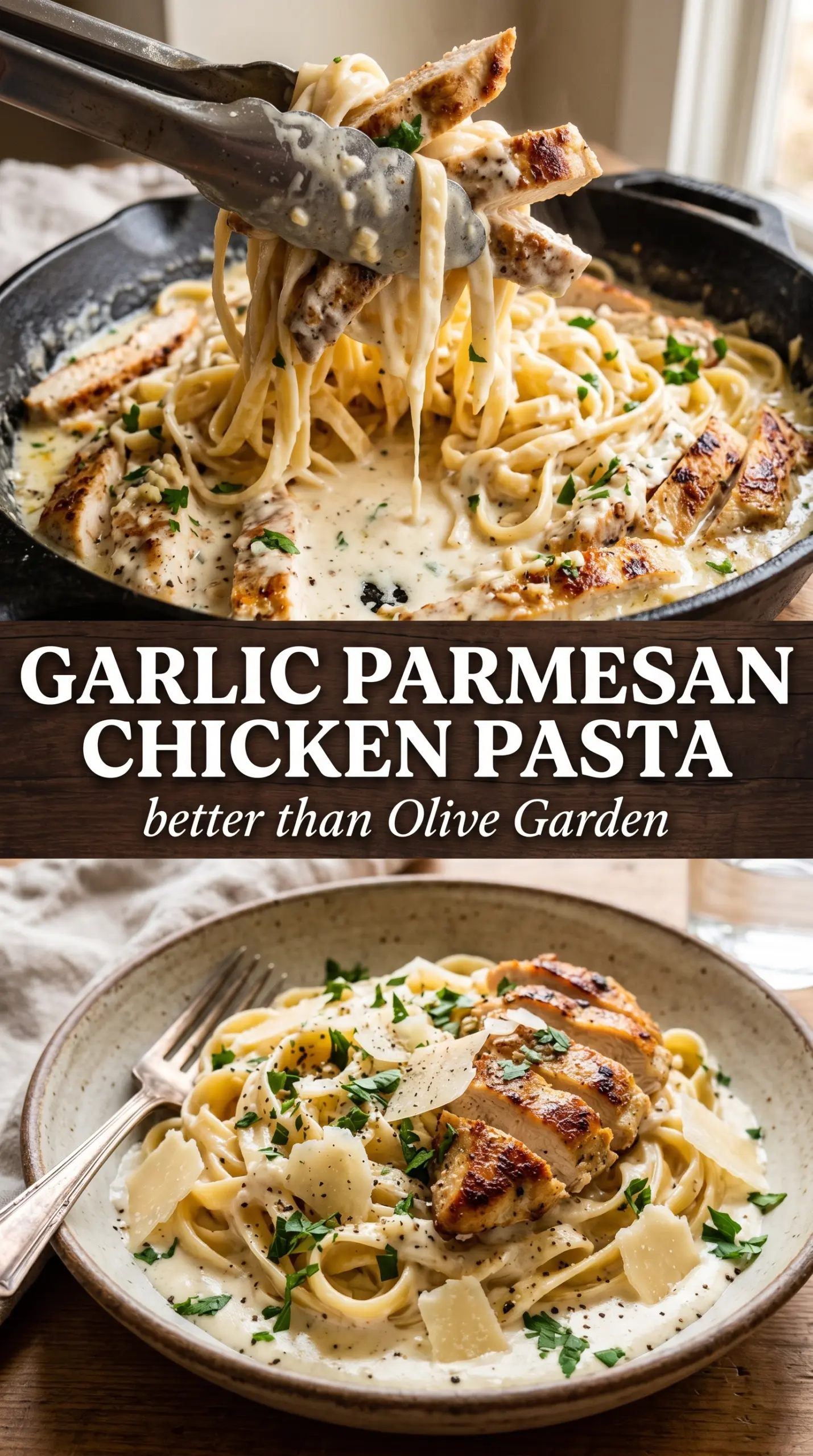 Garlic Parmesan Chicken Pasta creamy basil