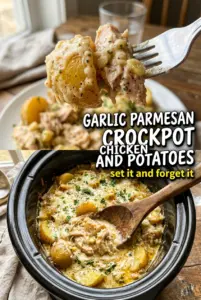Garlic Parmesan Crockpot Chicken and Potatoes
