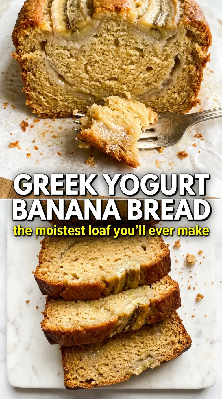 Greek yogurt banana bread golden moist