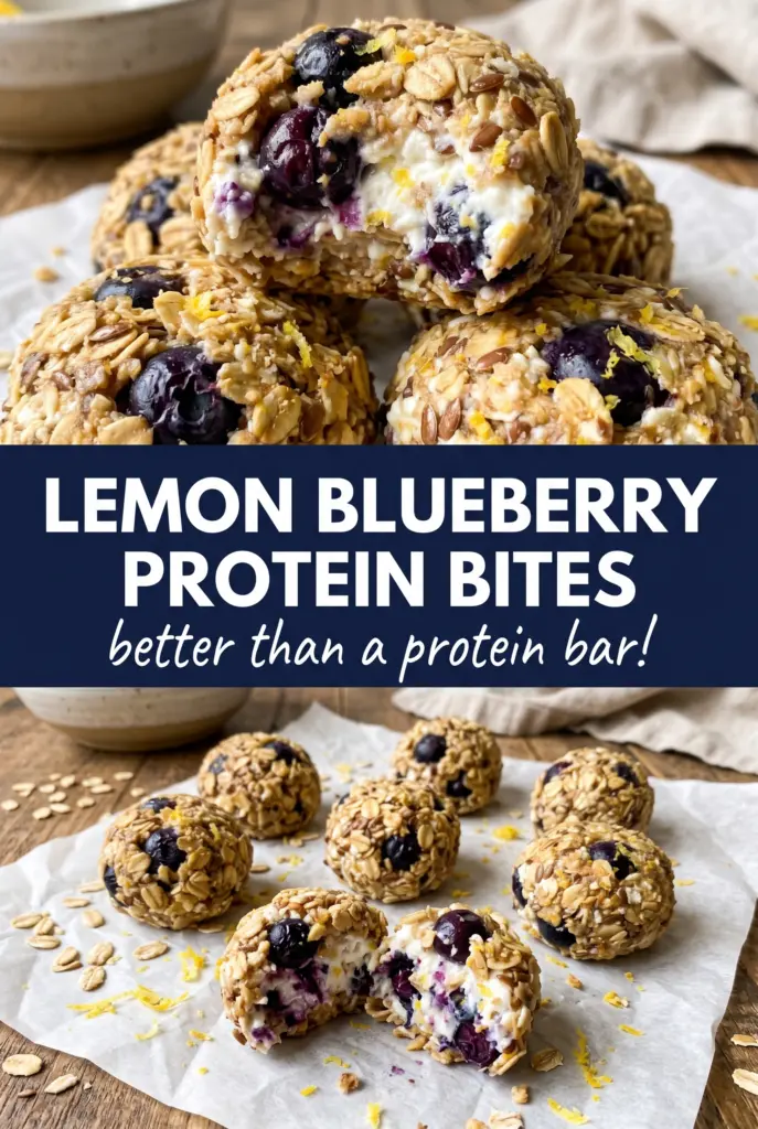 Lemon Blueberry Cottage Cheese Protein Bites