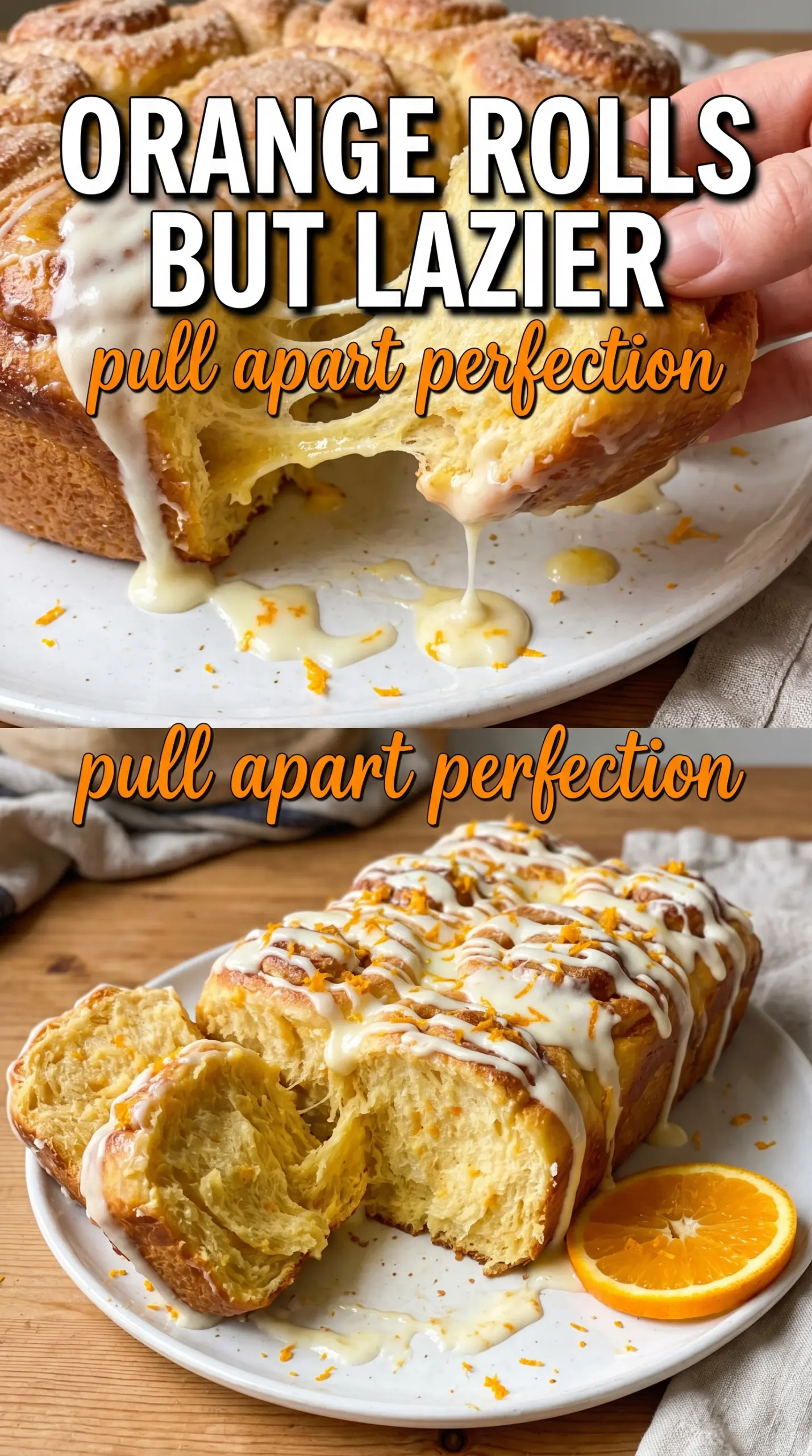 Orange Breakfast Pull Apart Loaf sticky citrus glaze