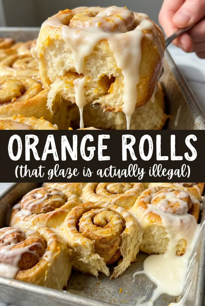 Orange Rolls with Sour Cream Butter Glaze