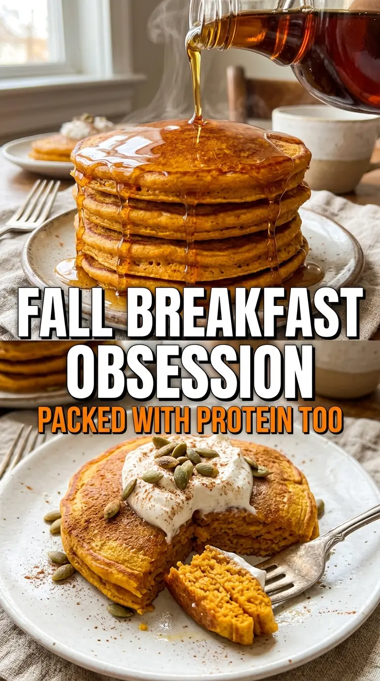 Pumpkin Cottage Cheese Pancakes fluffy golden maple