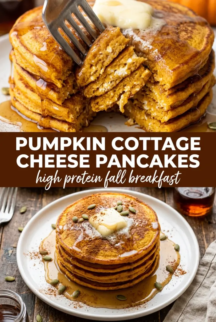Pumpkin Cottage Cheese Pancakes