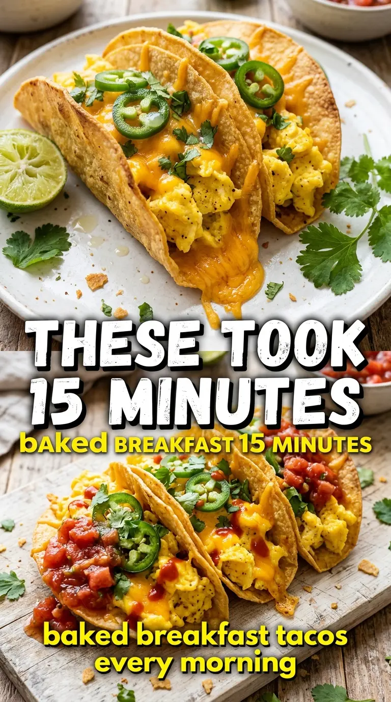 Simple Baked Breakfast Tacos crispy folded cheesy