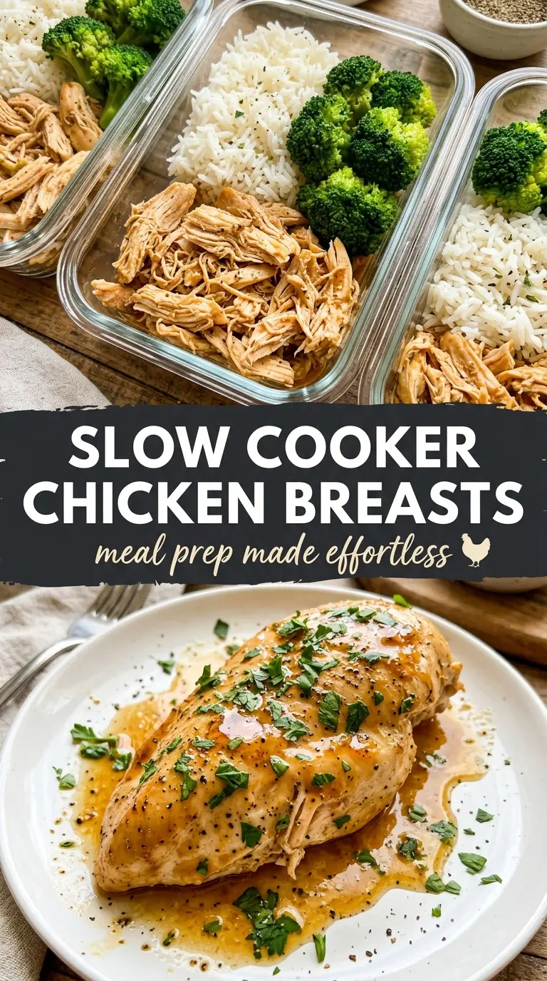 Slow Cooker Chicken Breasts juicy tender garlicky