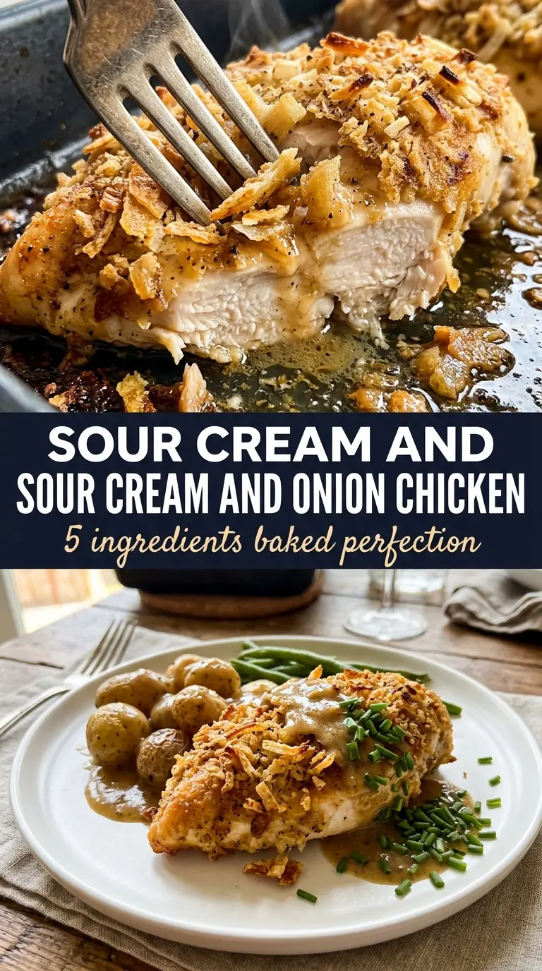 Sour Cream and Onion Chicken golden crust creamy