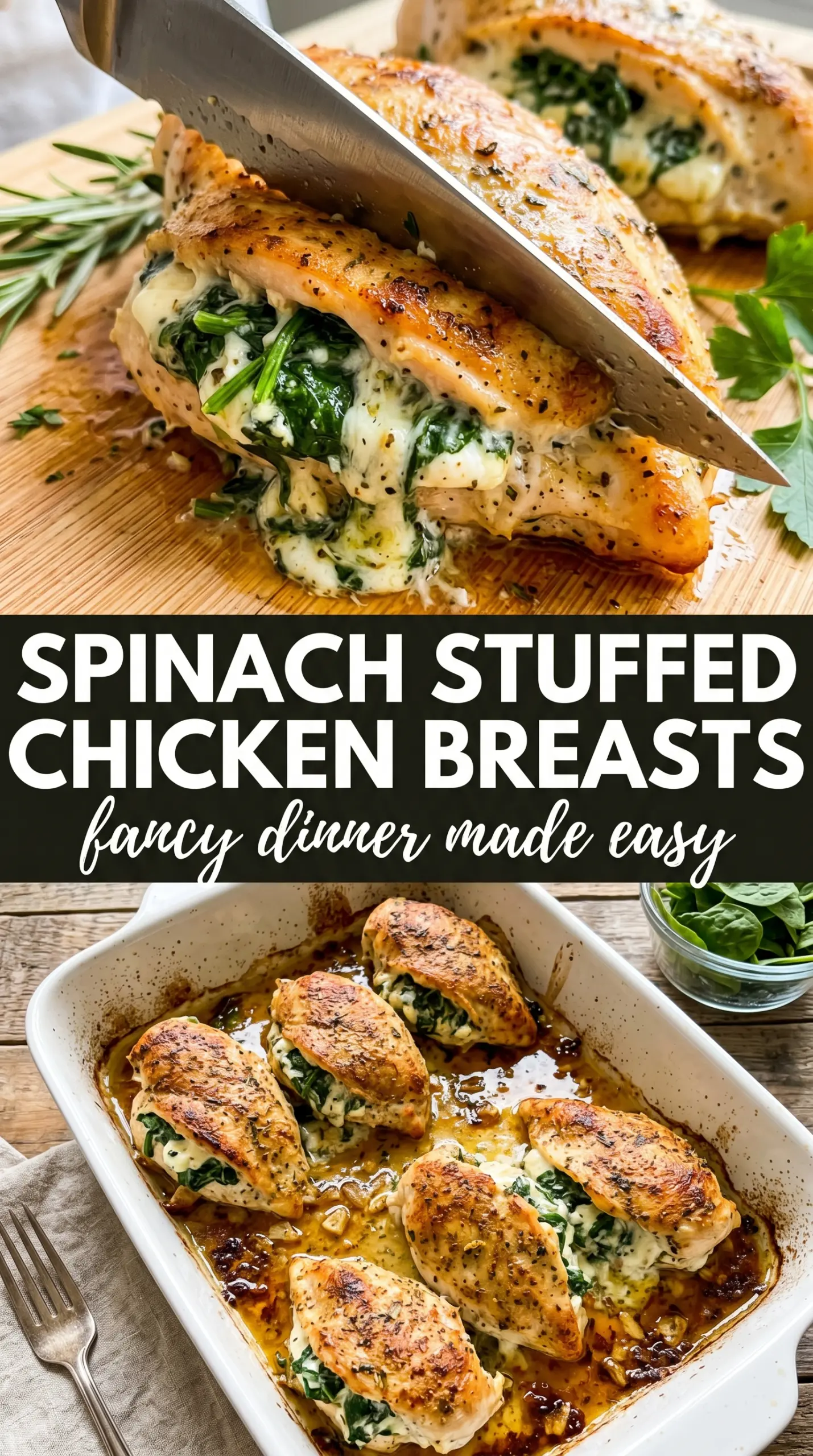 Spinach Stuffed Chicken Breasts creamy savory