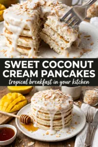 Sweet Coconut Cream Pancakes