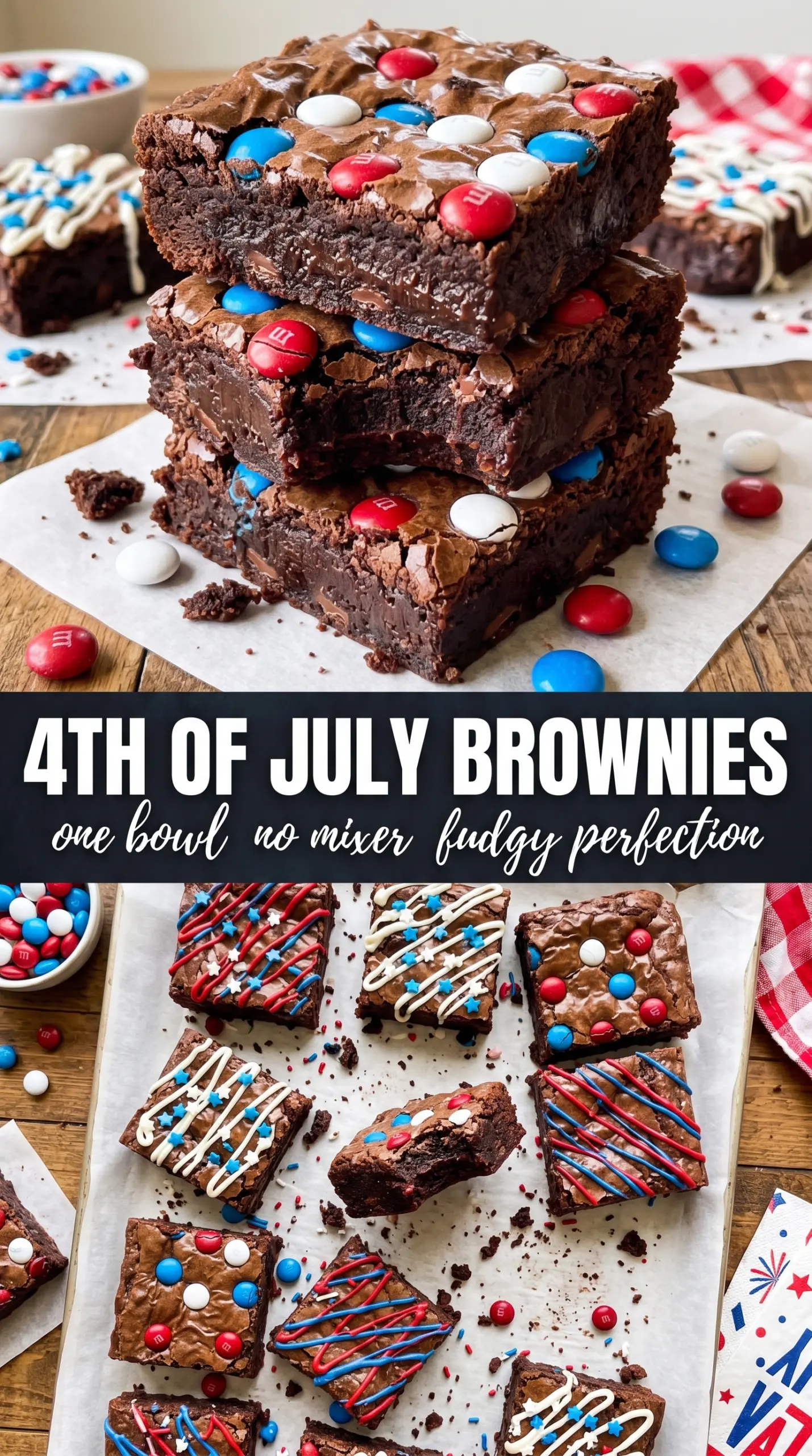 4th of July brownies patriotic red white blue