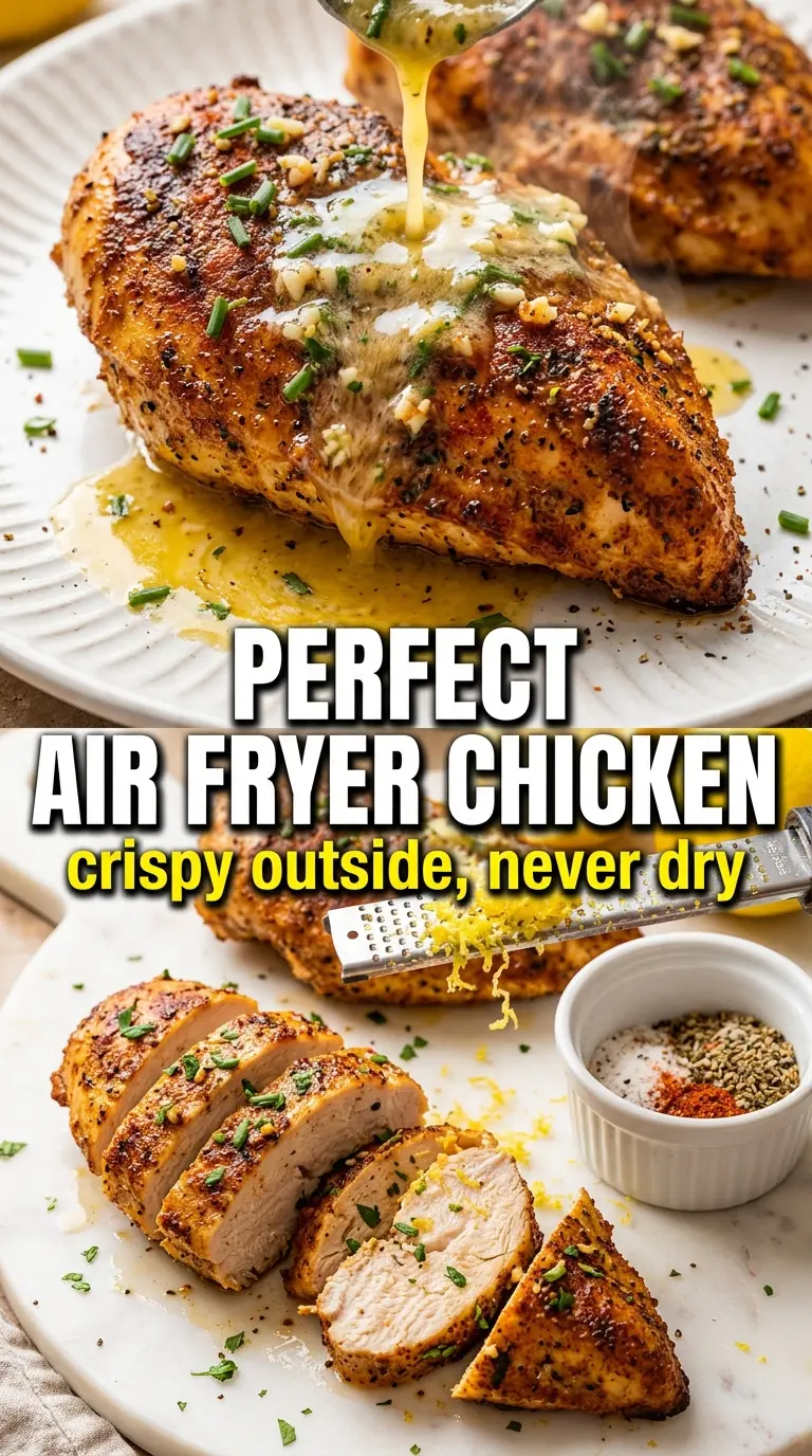 Air Fryer Chicken Breasts golden juicy