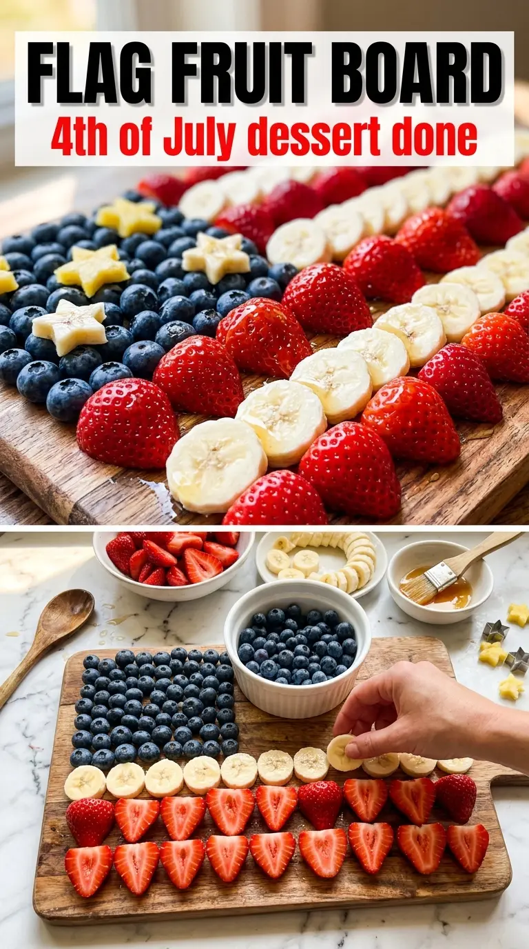 American flag fruit platter patriotic red white blue