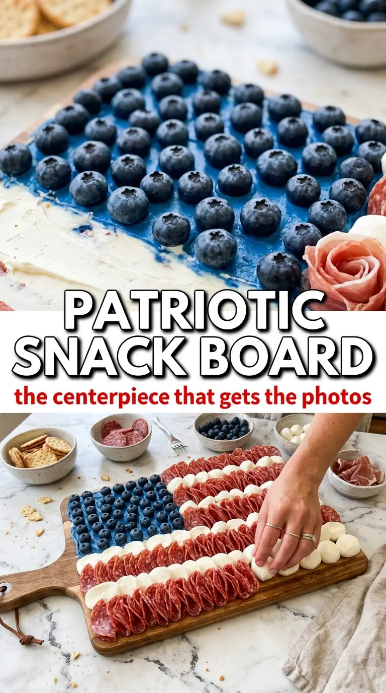 American Flag Snack Tray patriotic red white blue board