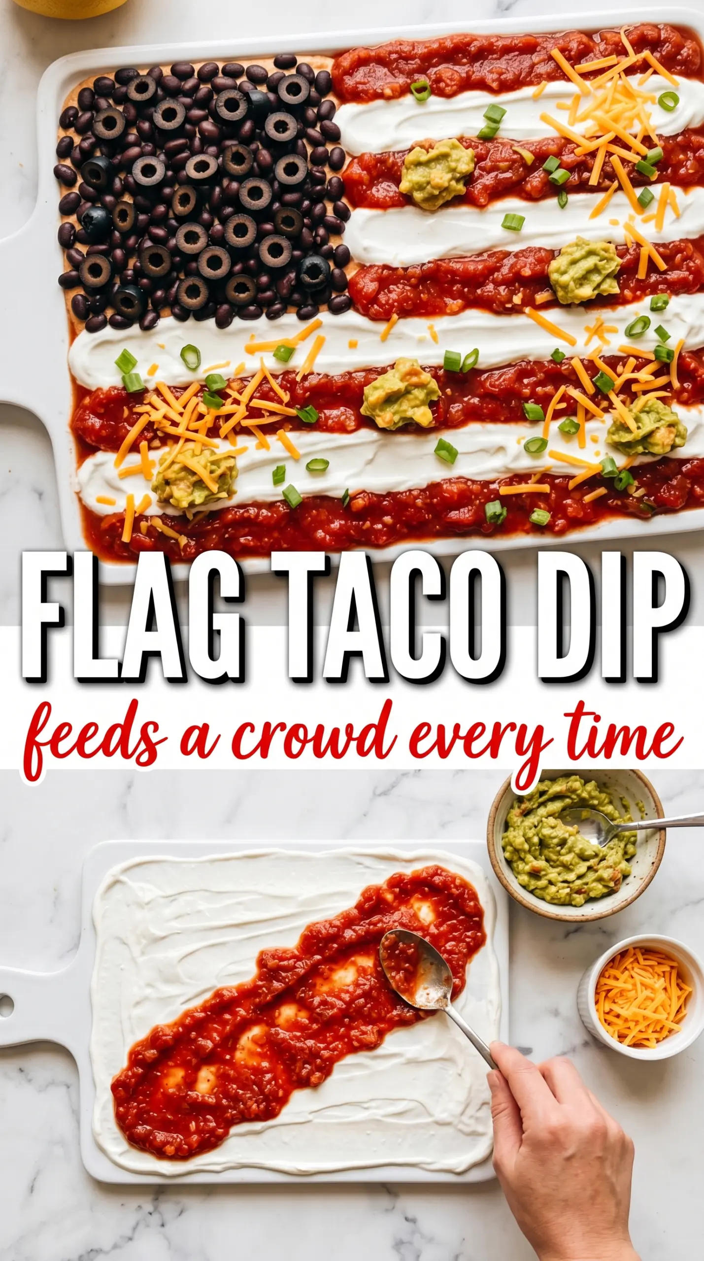 American Flag Taco Dip patriotic layered dip