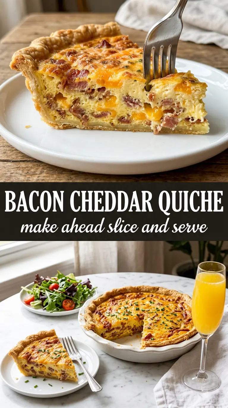 Bacon and Cheese Quiche flaky crust creamy custard