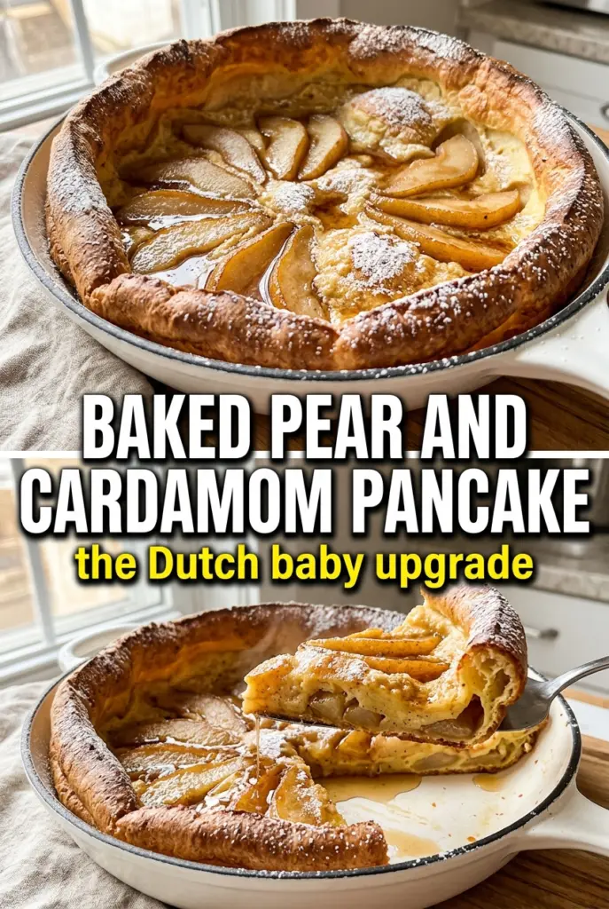 Baked Pancake with Pear and Cardamom