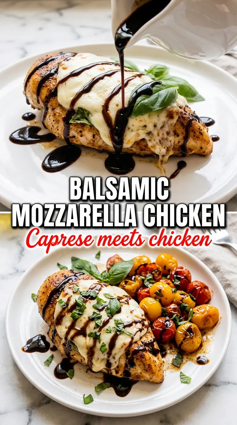 Balsamic Baked Chicken Breast with Mozzarella juicy caprese-style glazed