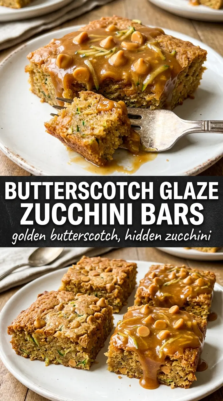 Butterscotch Zucchini Bars gooey golden glossy