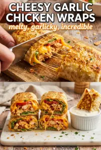 Cheesy Garlic Chicken Wraps