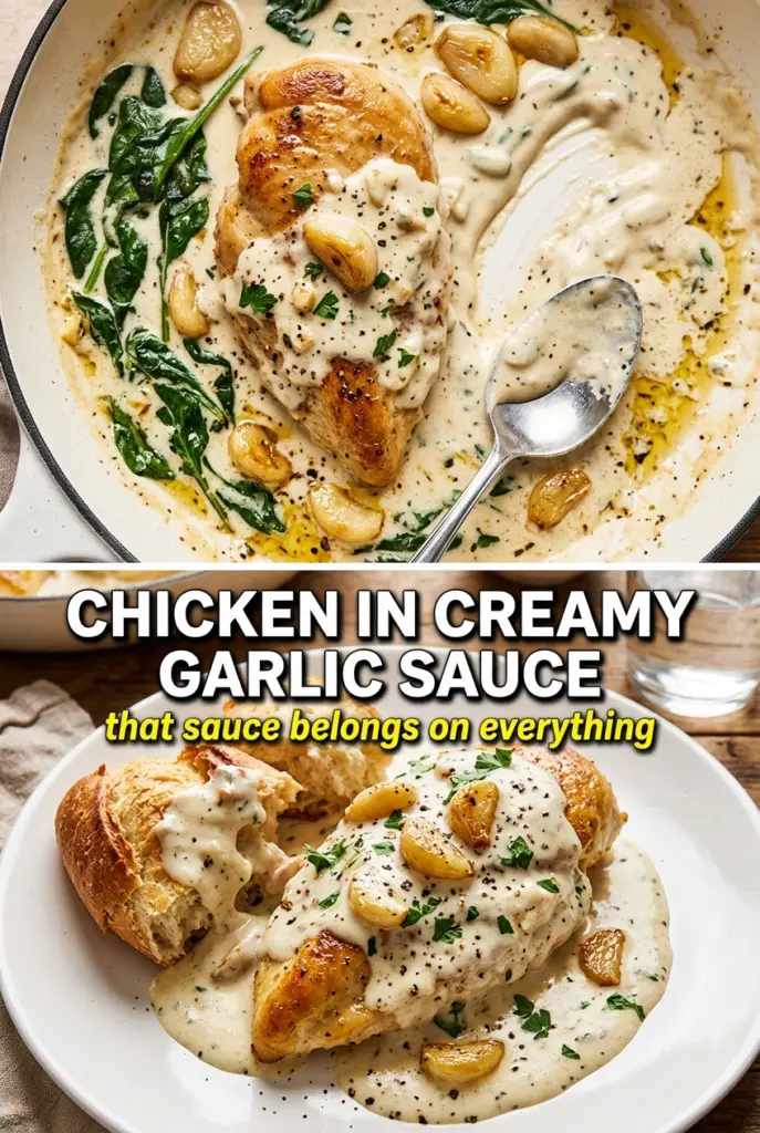 Chicken Breasts in Creamy Garlic Sauce