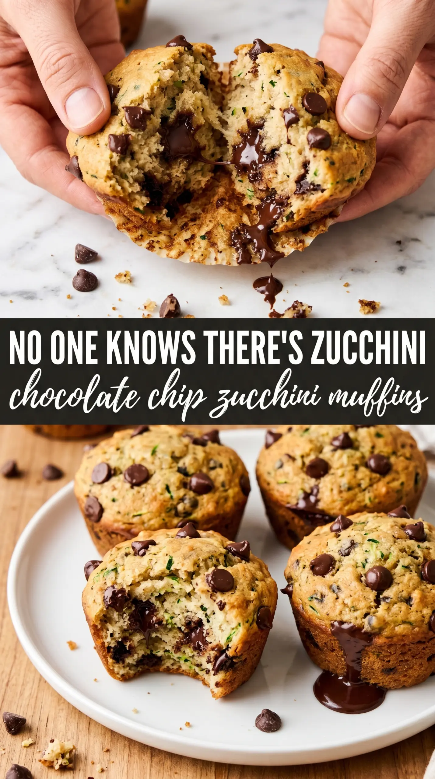 Chocolate Chip Zucchini Muffins moist chocolate-studded