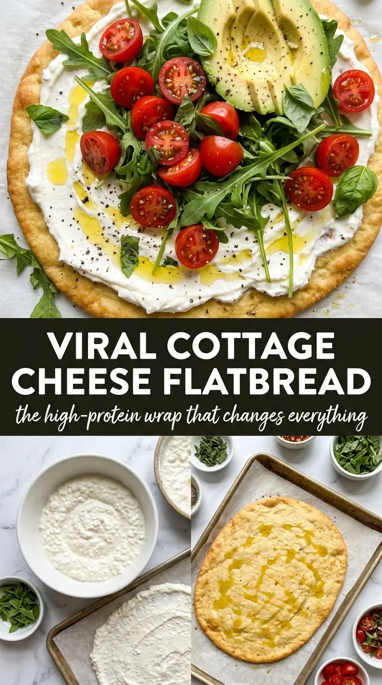 Cottage cheese flatbread crispy golden high-protein