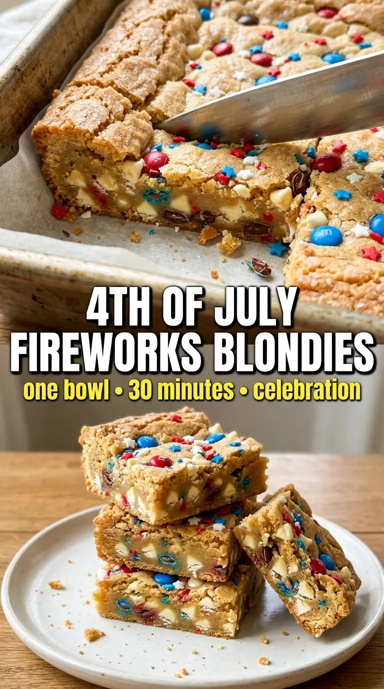 Fireworks Blondies chewy colorful