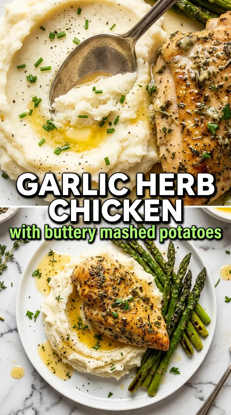Garlic Herb Chicken Breast with Mashed Potatoes creamy savory comfort