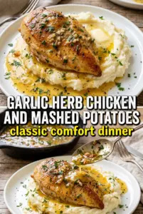 Garlic Herb Chicken Breast with Mashed Potatoes