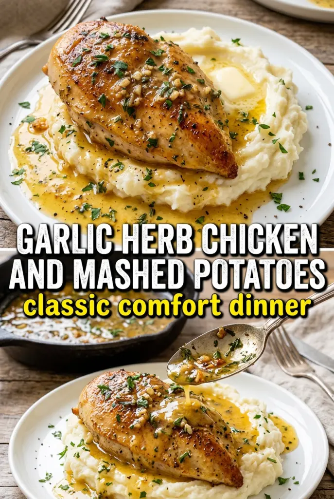 Garlic Herb Chicken Breast with Mashed Potatoes