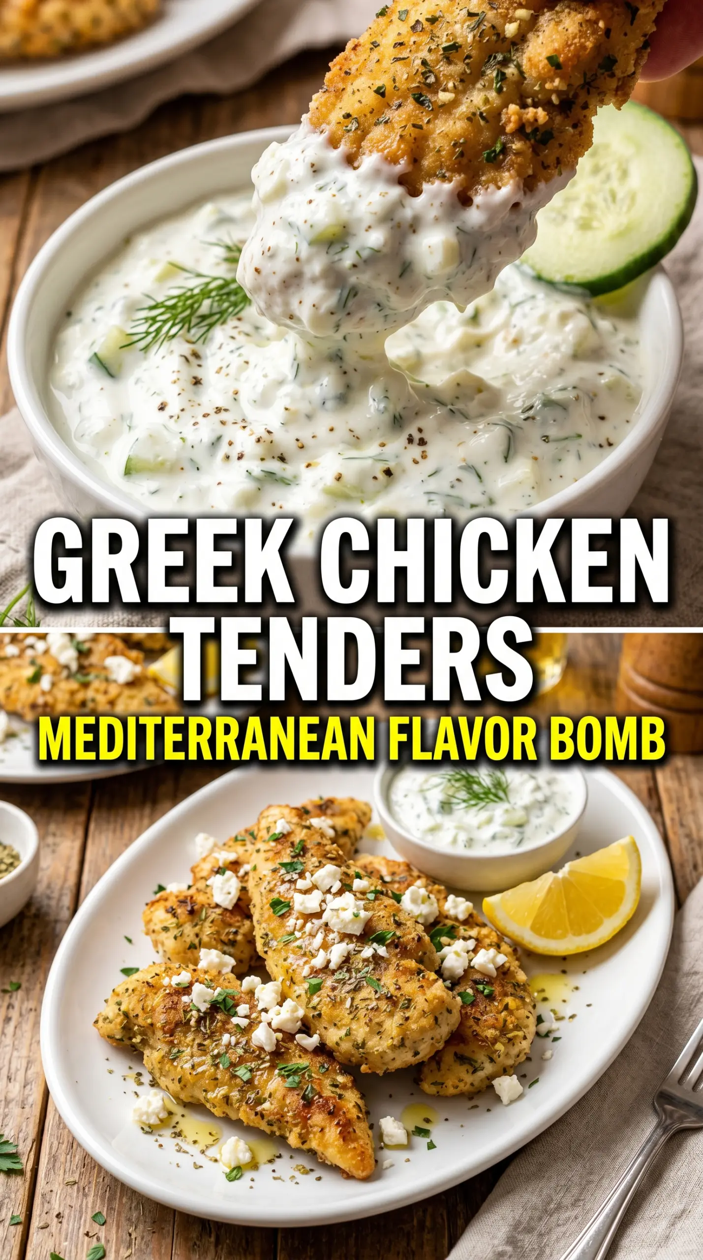 Greek chicken tenders lemon oregano