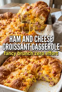 Ham and Cheese Croissant Casserole