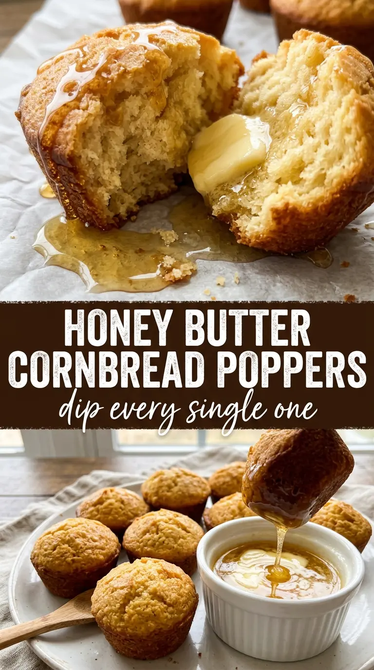 Honey Butter Cornbread Poppers sweet golden mini cornbread