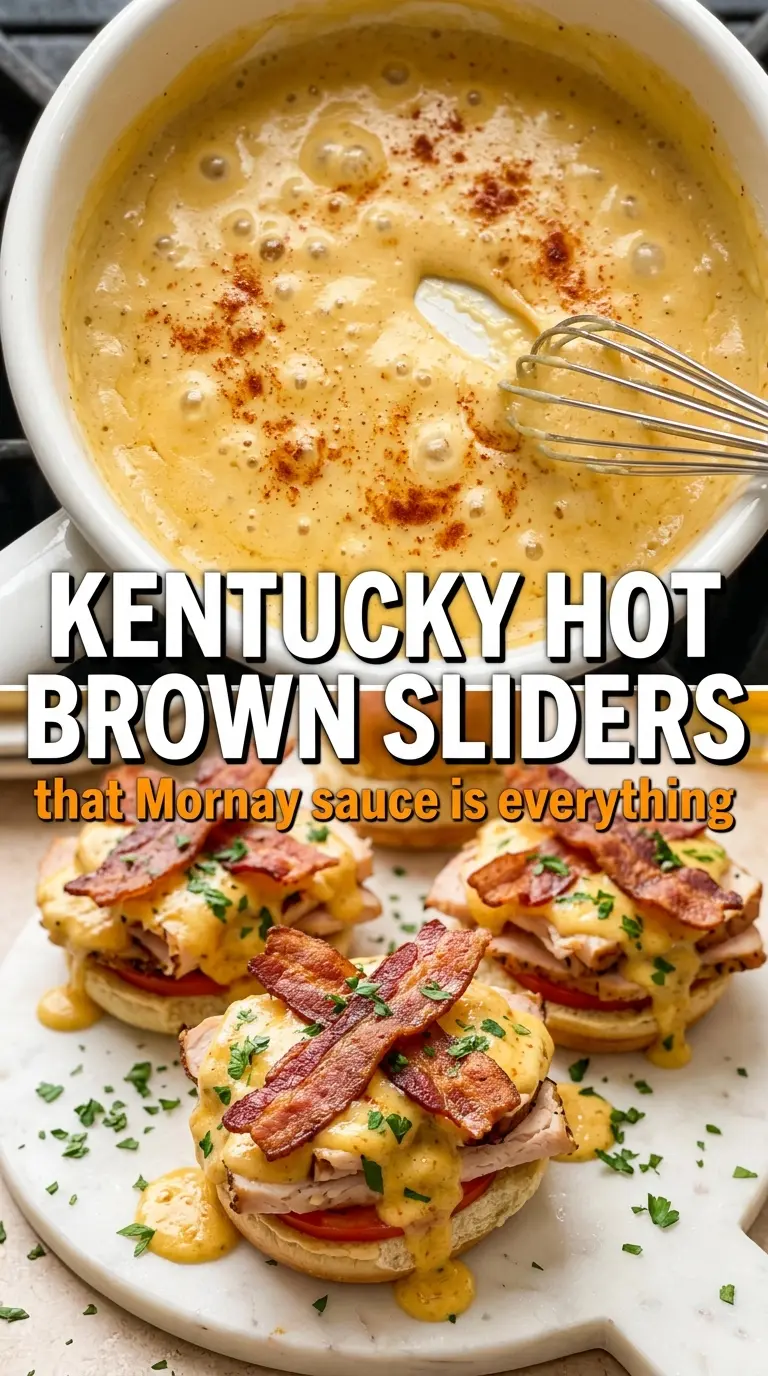 Kentucky Hot Brown Sliders creamy toasted bacon
