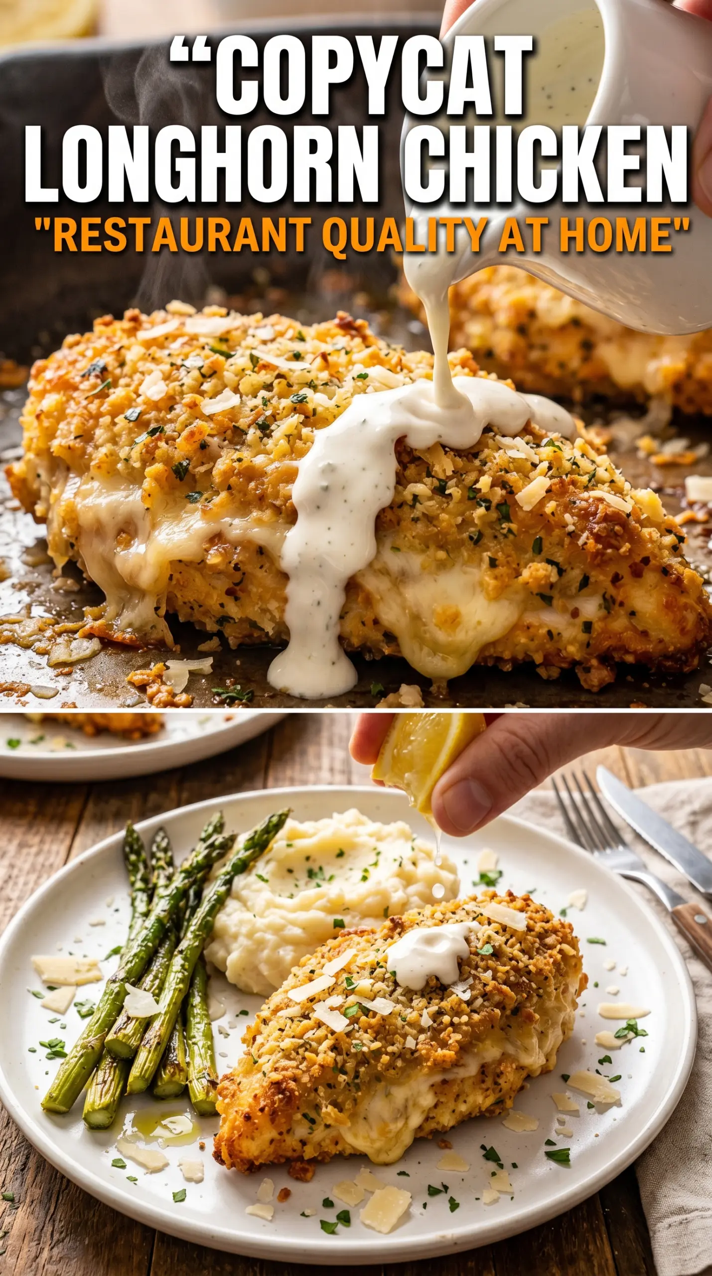 Longhorn Steakhouse Parmesan Chicken golden cheesy grilled