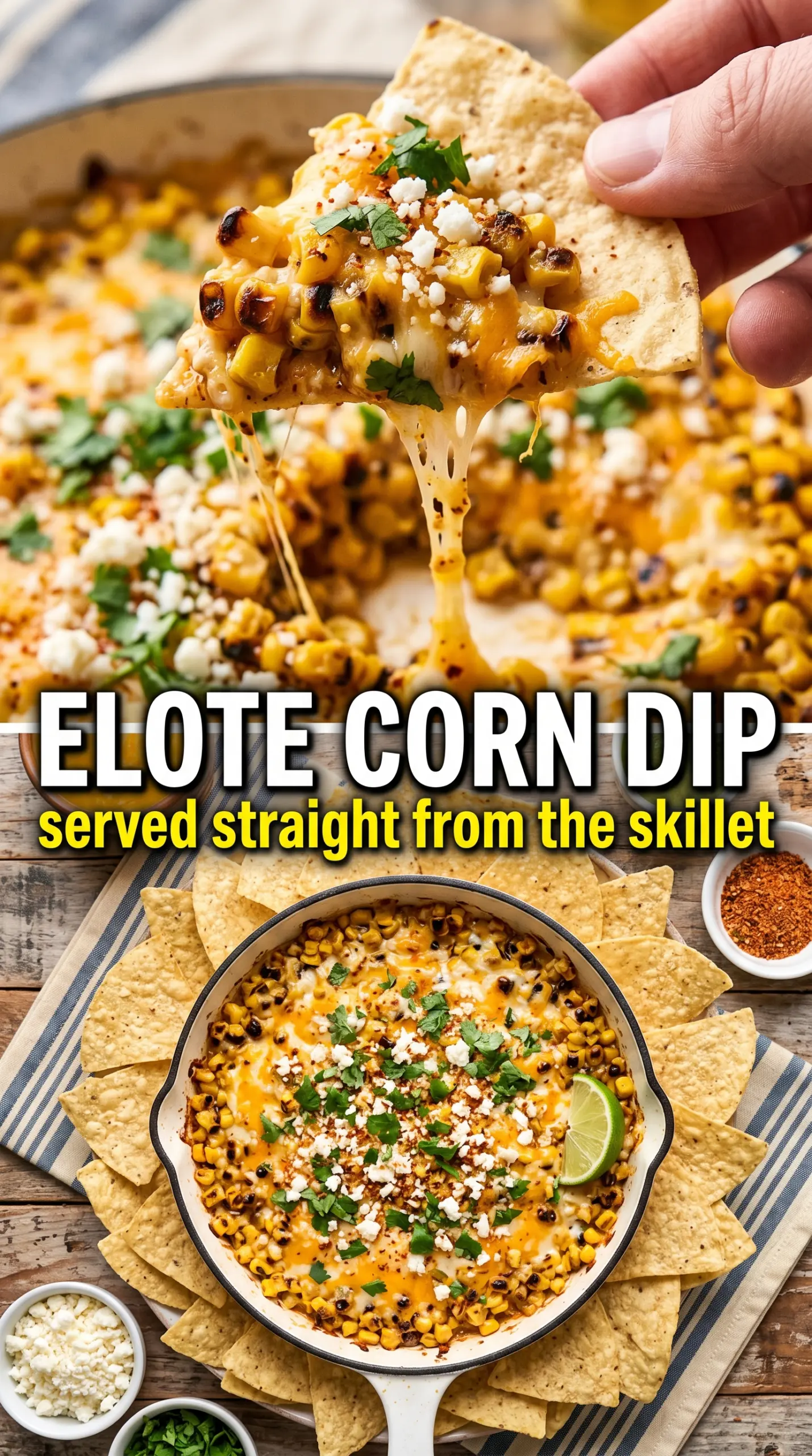 Mexican corn dip creamy charred, cotija, lime