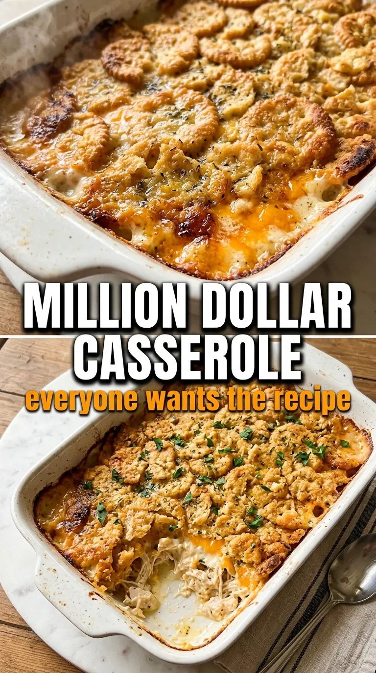 Million Dollar Chicken Casserole creamy Ritz cracker