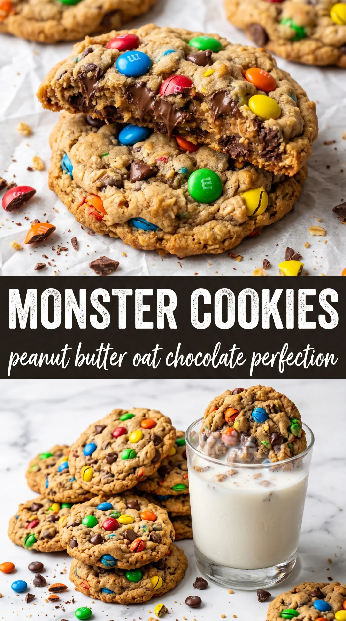 Monster Cookies chewy peanut butter colorful