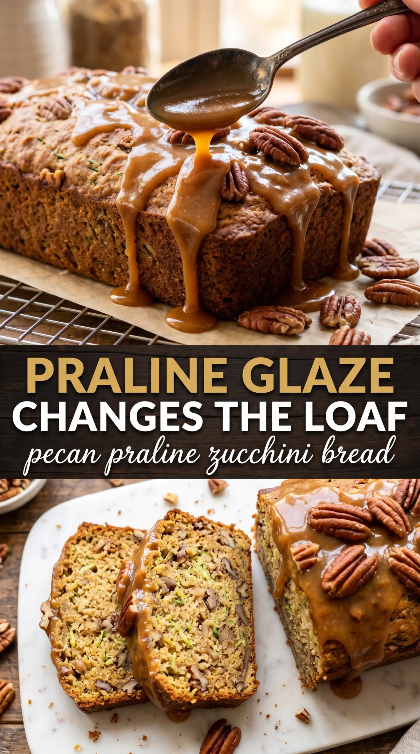 Pecan praline zucchini bread caramel pecan loaf