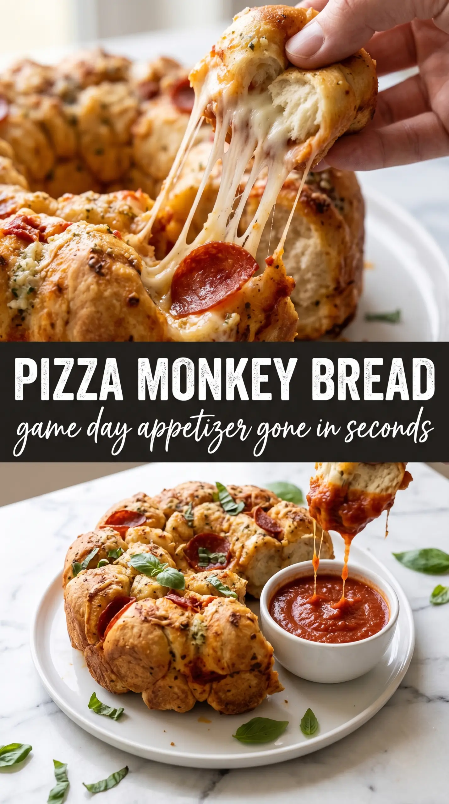 Pizza Monkey Bread golden cheesy pepperoni