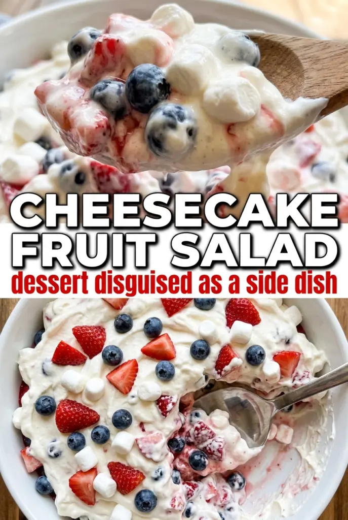 Red, White and Blue Cheesecake Salad