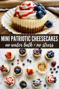 Red, White and Blue Mini Cheesecakes