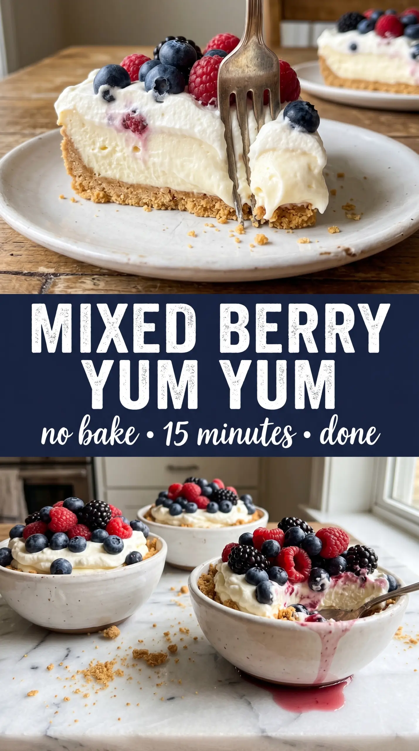 Red, White and Blue Mixed Berry Yum Yum layered dessert patriotic berries
