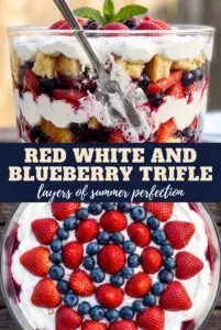 Red, White and Blueberry Trifle